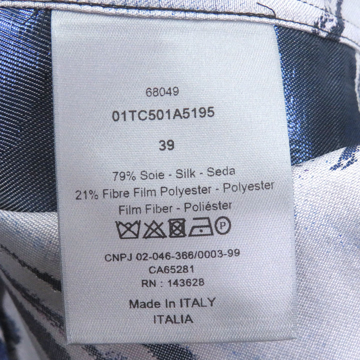 Pristine DIOR Long sleeve shirt Kenny Scharf graphic print Blue silk