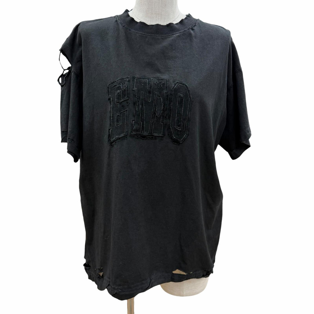 Pristine BALENCIAGA Short sleeve T-shirt black cotton Women XS 826344