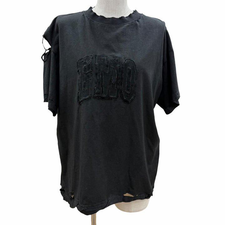 Pristine BALENCIAGA Short sleeve T-shirt black cotton Women XS 826344