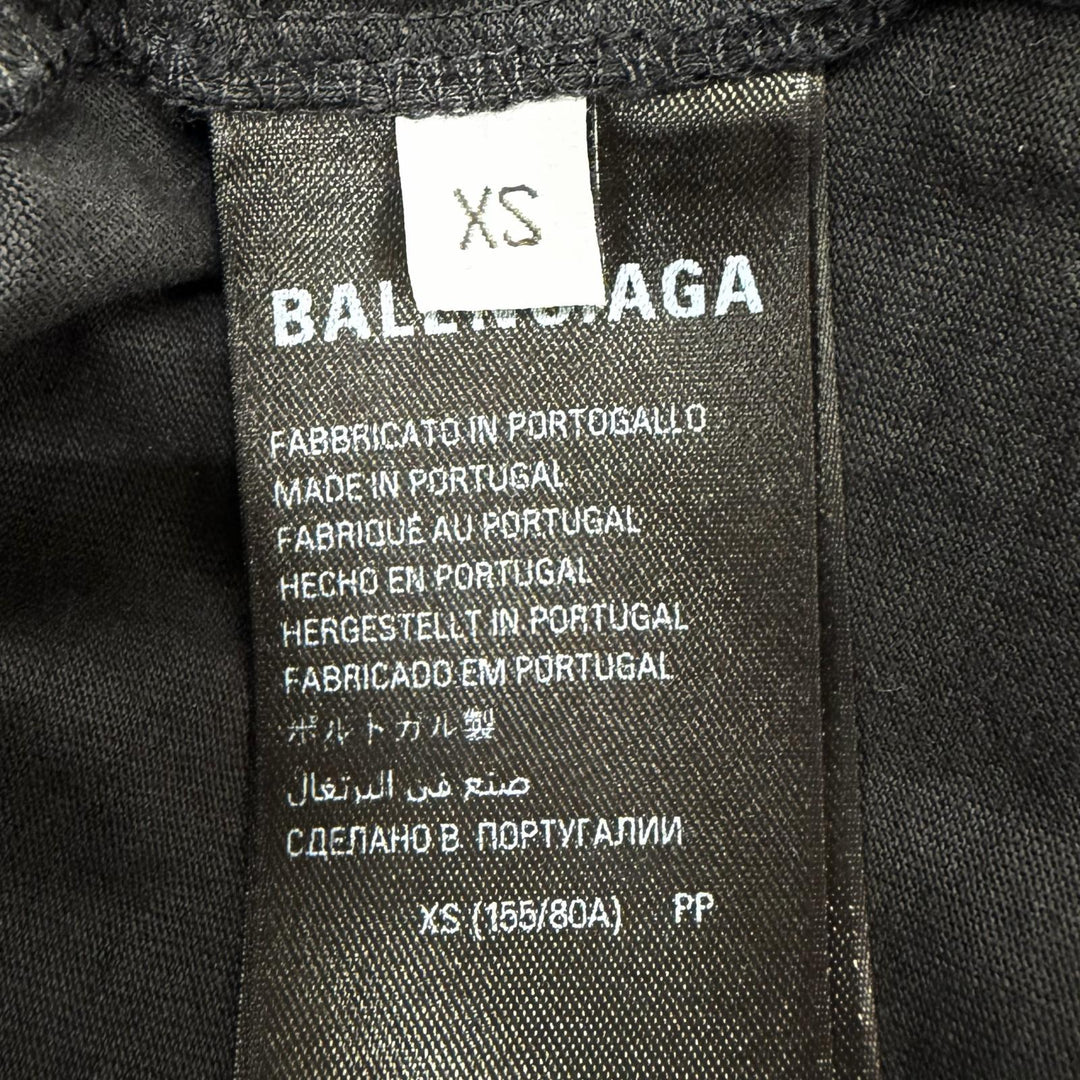 Pristine BALENCIAGA Short sleeve T-shirt black cotton Women XS 826344