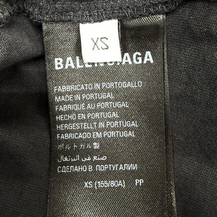 Pristine BALENCIAGA Short sleeve T-shirt black cotton Women XS 826344