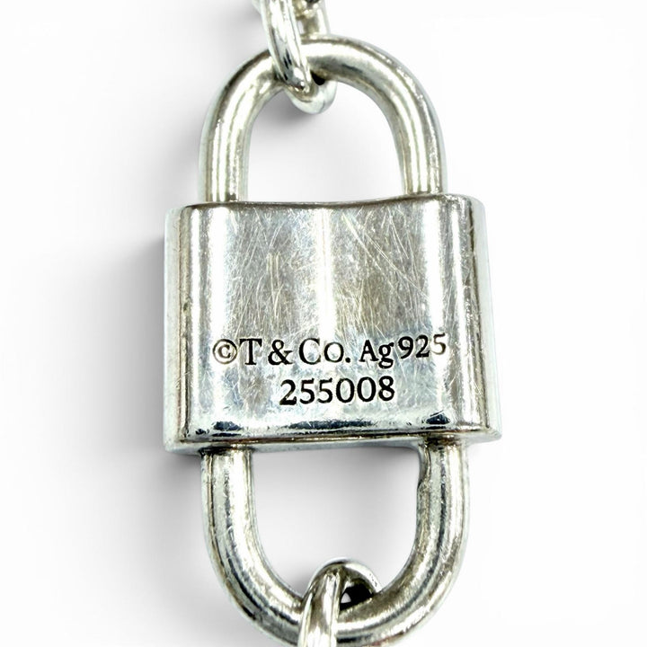 Great TIFFANY&Co. bracelet 1837 Small Double Lock Silver AG925 Women