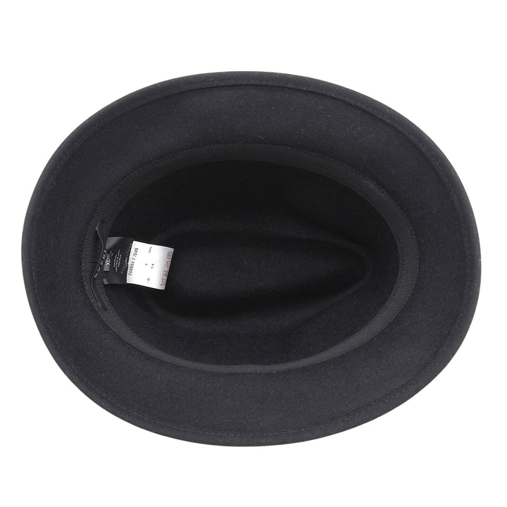 Pristine GUCCI hat Leather felt hat with interlocking GMetal black wool mens XL
