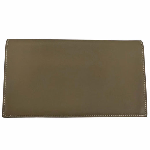 Very Good HERMES Purse Citizen twill long Long wallet leather Women
