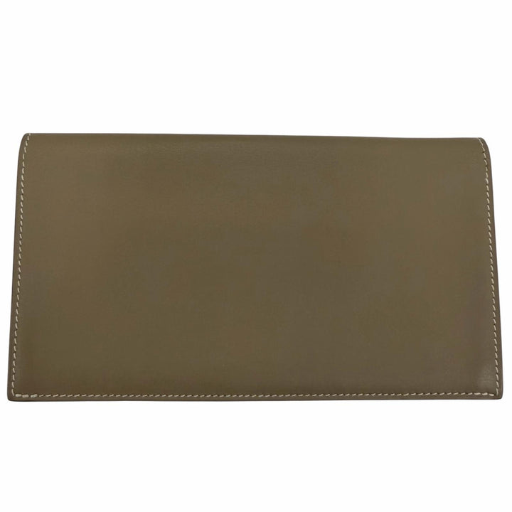 Very Good HERMES Purse Citizen twill long Long wallet leather Women