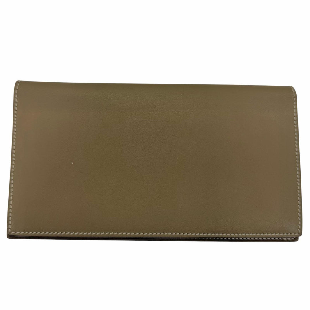 Very Good HERMES Purse Citizen twill long Long wallet leather Women