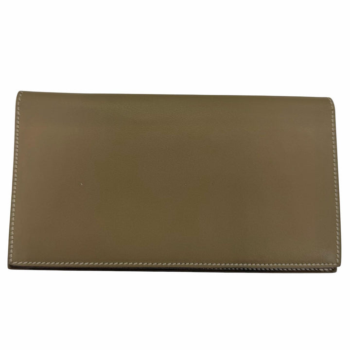 Very Good HERMES Purse Citizen twill long Long wallet leather Women