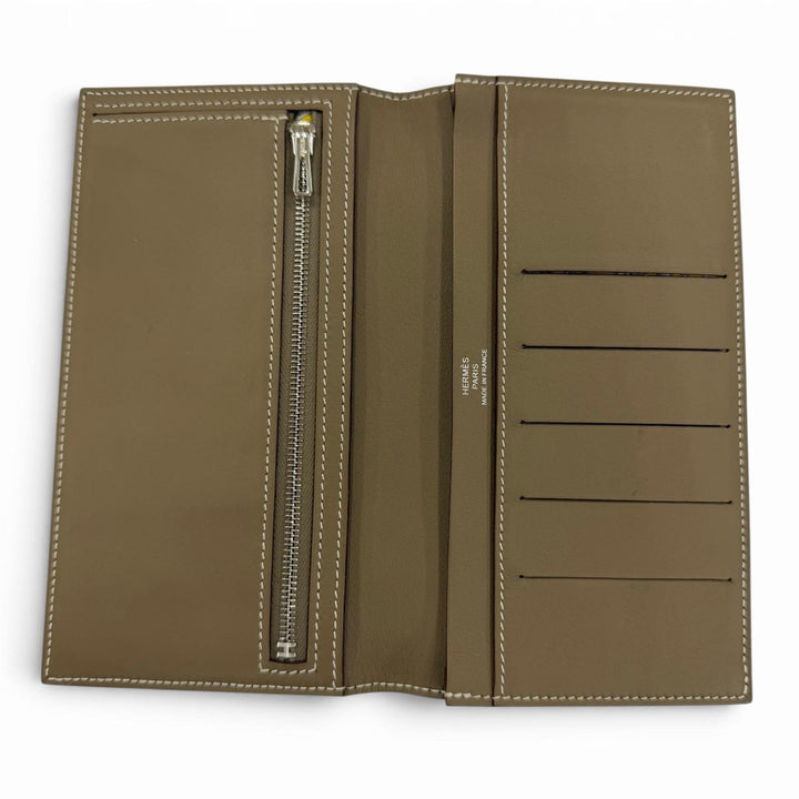 Very Good HERMES Purse Citizen twill long Long wallet leather Women