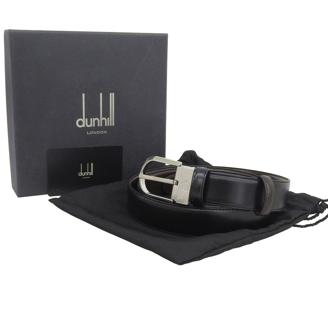 Excellent Dunhill belt reversible black leather mens