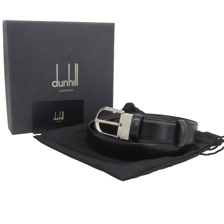 Excellent Dunhill belt reversible black leather mens