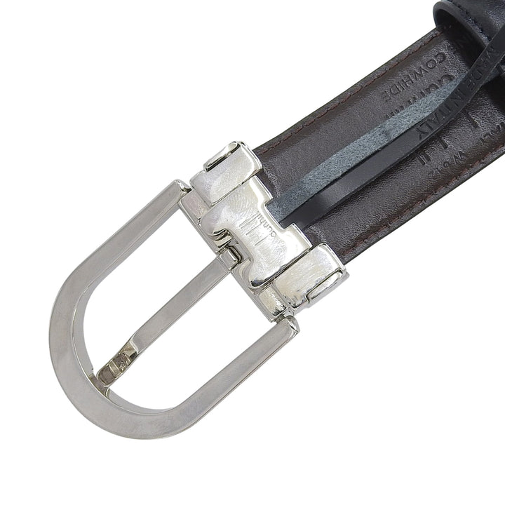 Excellent Dunhill belt reversible black leather mens