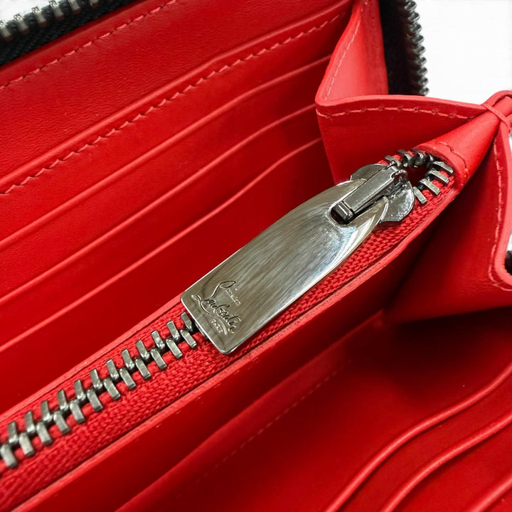 Excellent Christian Louboutin Purse Panettone spike studs black leather mens