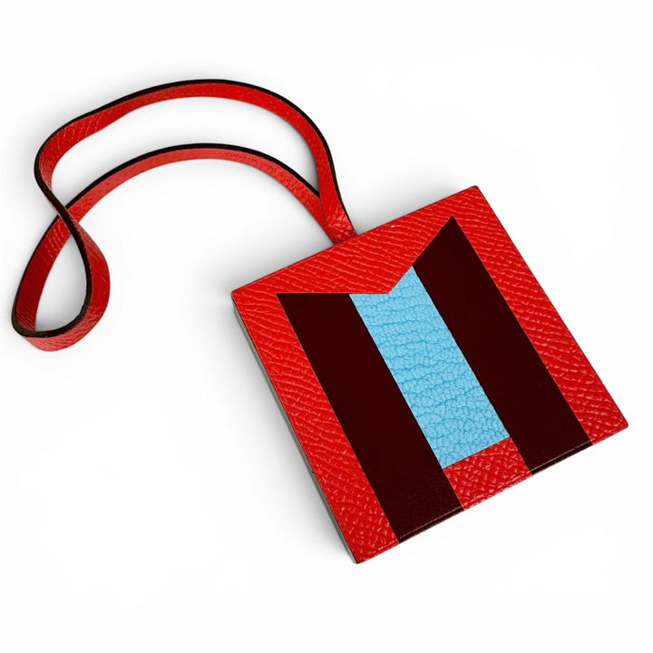 Great HERMES charm Lettuce au Carre Initial M bag Red Epsom Leather Women