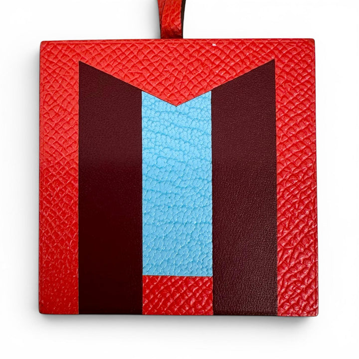 Great HERMES charm Lettuce au Carre Initial M bag Red Epsom Leather Women