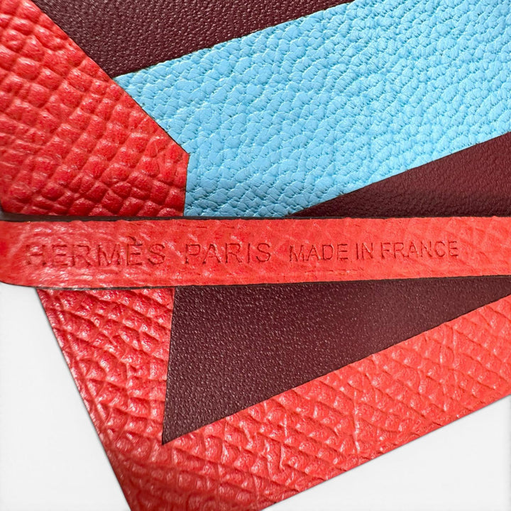 Great HERMES charm Lettuce au Carre Initial M bag Red Epsom Leather Women