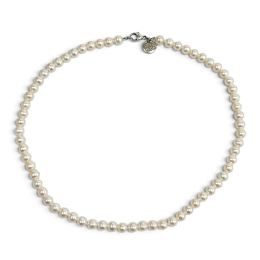 Great TIFFANY&Co. Necklace Pearl Necklace, Silver Clasp, 6-0.3"" white