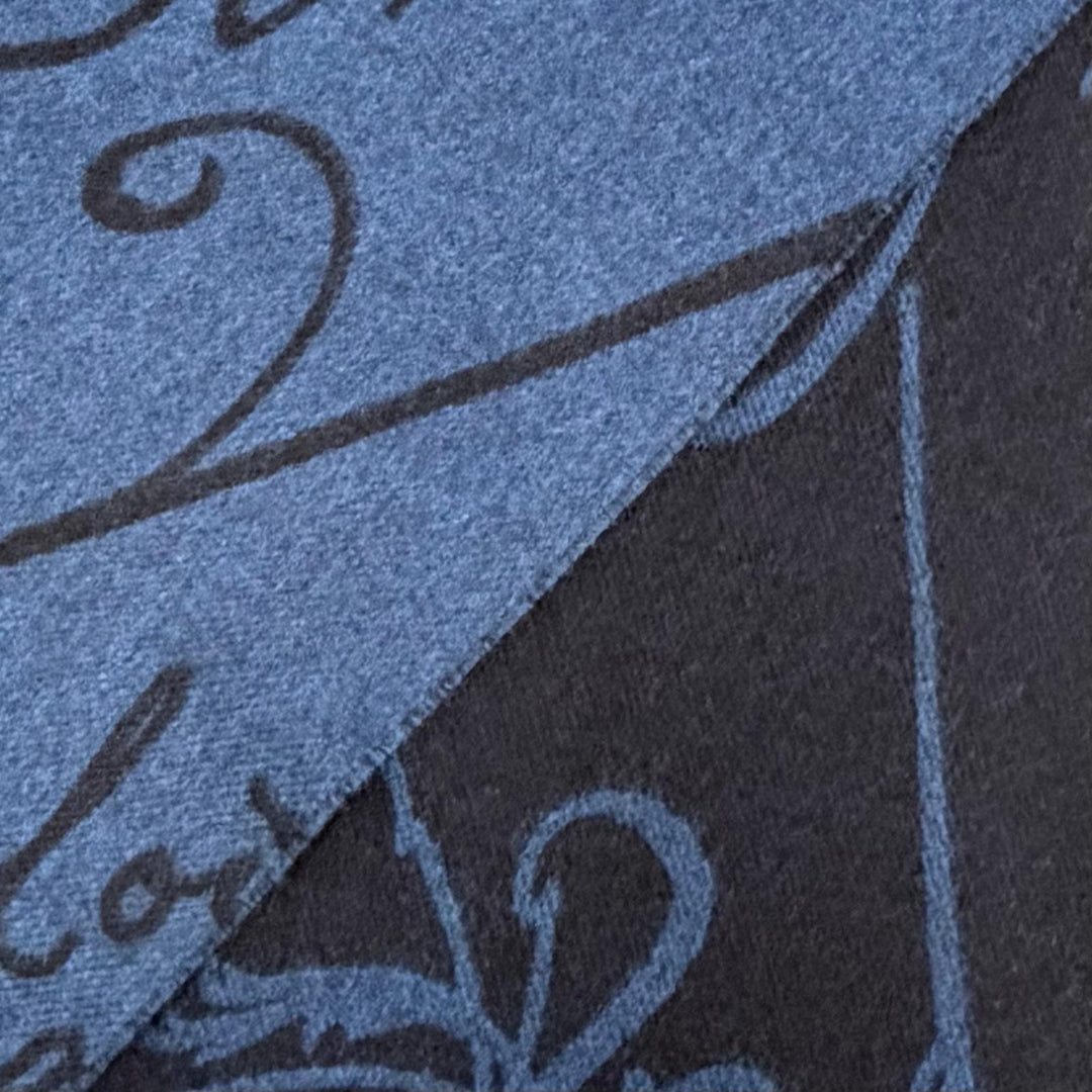 Great BERLUTI Scarf Calligraphy Long Scarf Stole Shawl blue wool mens