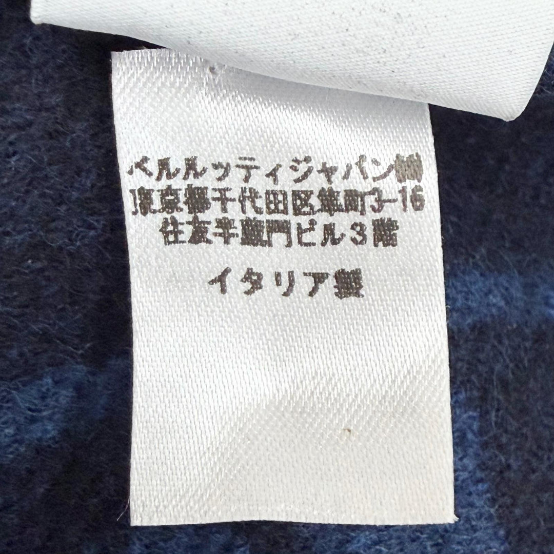 Great BERLUTI Scarf Calligraphy Long Scarf Stole Shawl blue wool mens