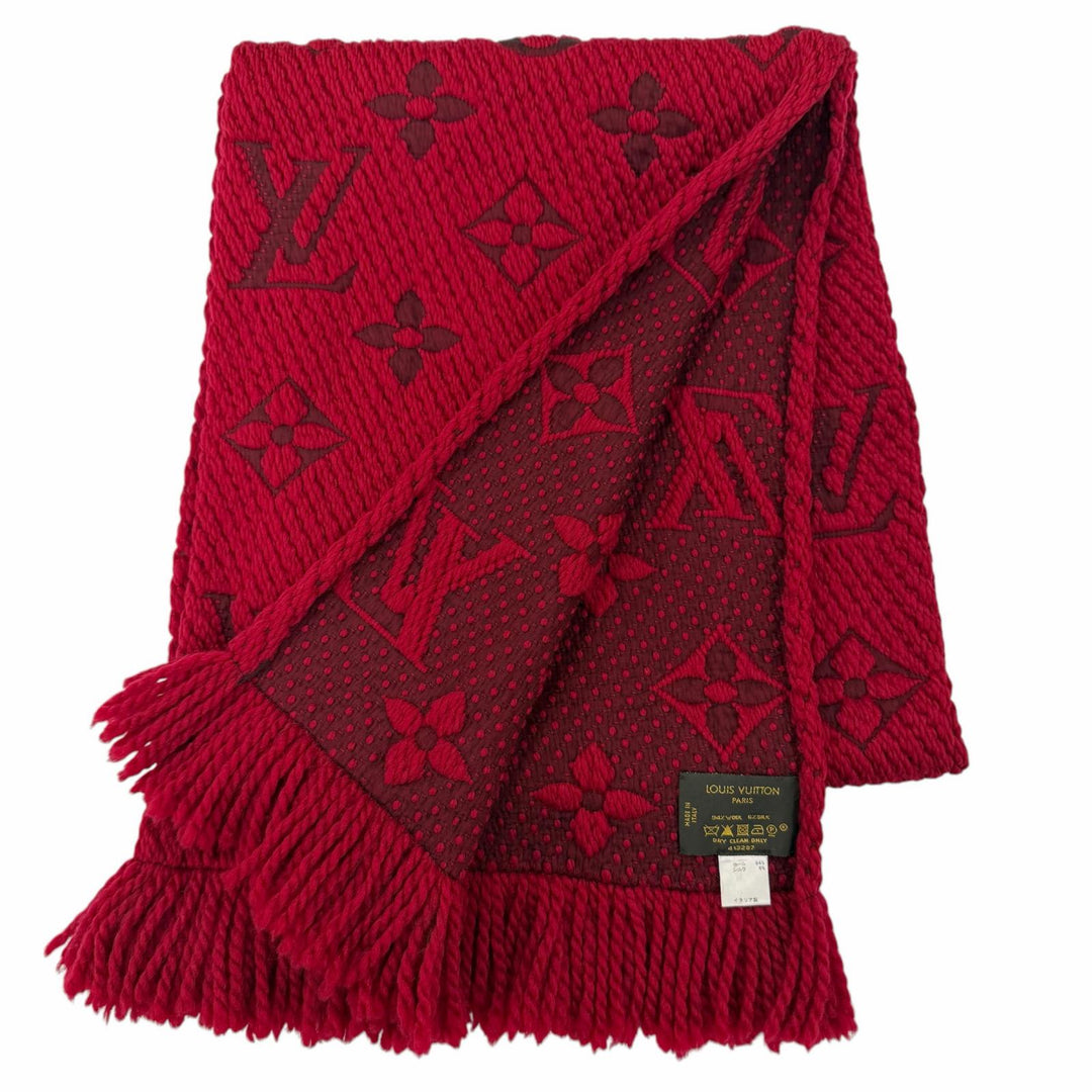 Great LOUIS VUITTON Scarf Escalp Logo Mania With fringe wool Women 413287
