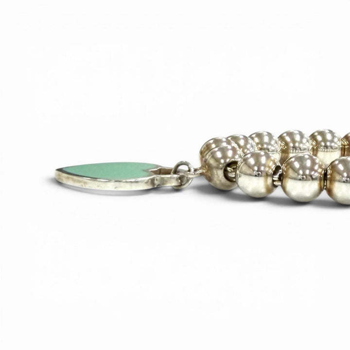 Great TIFFANY&Co. bracelet Mini Heart Tag Bead Bracelet Silver 925 Women