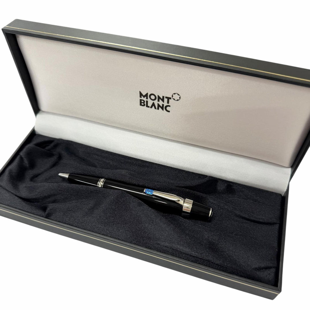 Excellent MONTBLANC Ballpoint pen BOHEME black Blue Gemstone mens