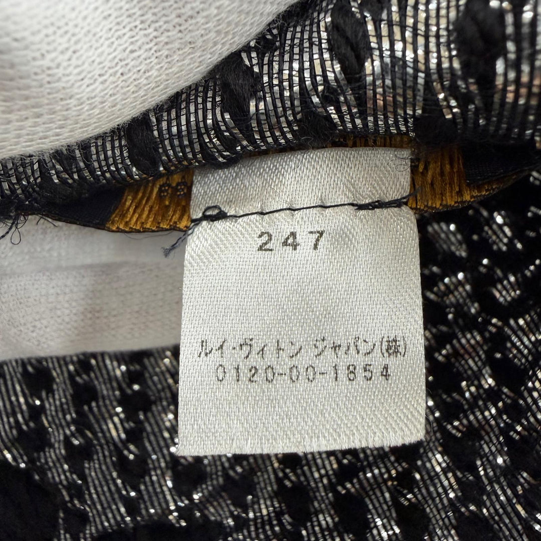 Very Good LOUIS VUITTON Scarf Escalp Logo Mania Shine black wool Women M75833