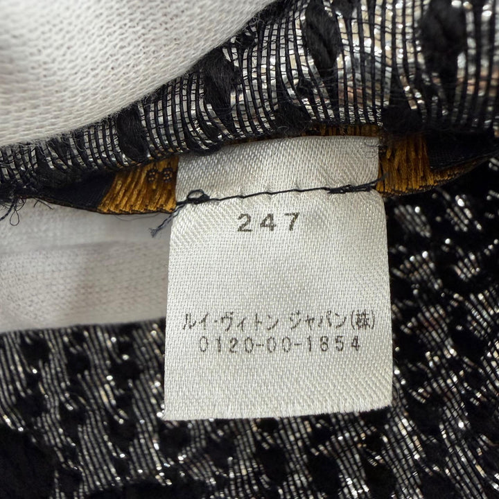 Very Good LOUIS VUITTON Scarf Escalp Logo Mania Shine black wool Women M75833