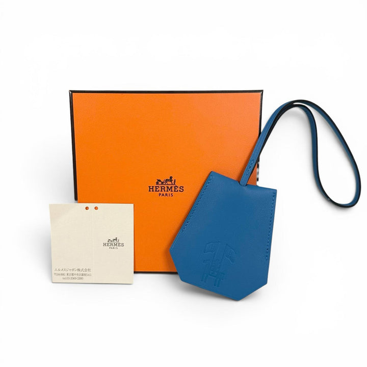 Pristine HERMES charm New Year's Gift 2024 Key Clochette blue Swift Women
