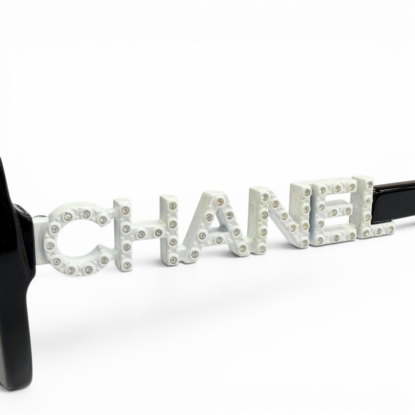 Very Good CHANEL sunglasses COCO Mark logo rhinestone black 5422-B