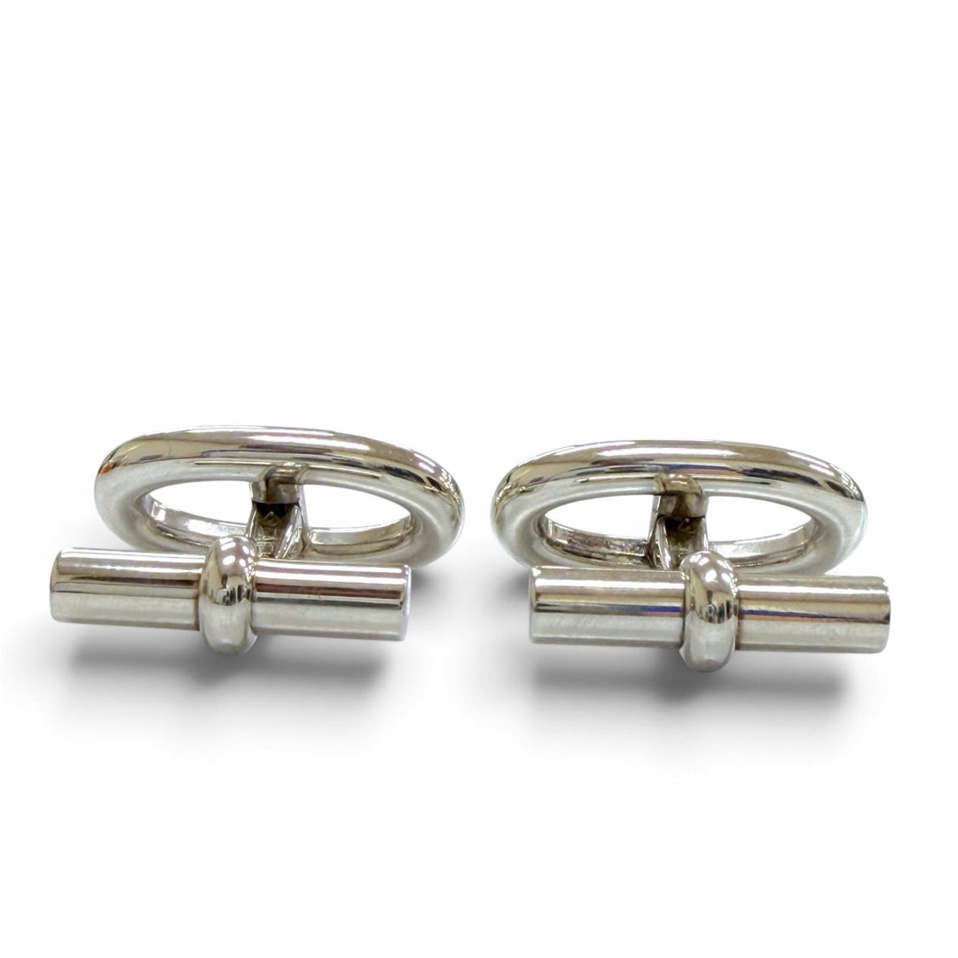 Excellent HERMES Cufflinks cufflinks ChÃ©ne Dunkel Silver AG925 mens