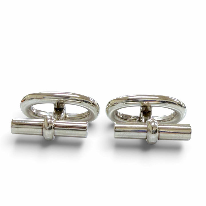 Excellent HERMES Cufflinks cufflinks ChÃ©ne Dunkel Silver AG925 mens