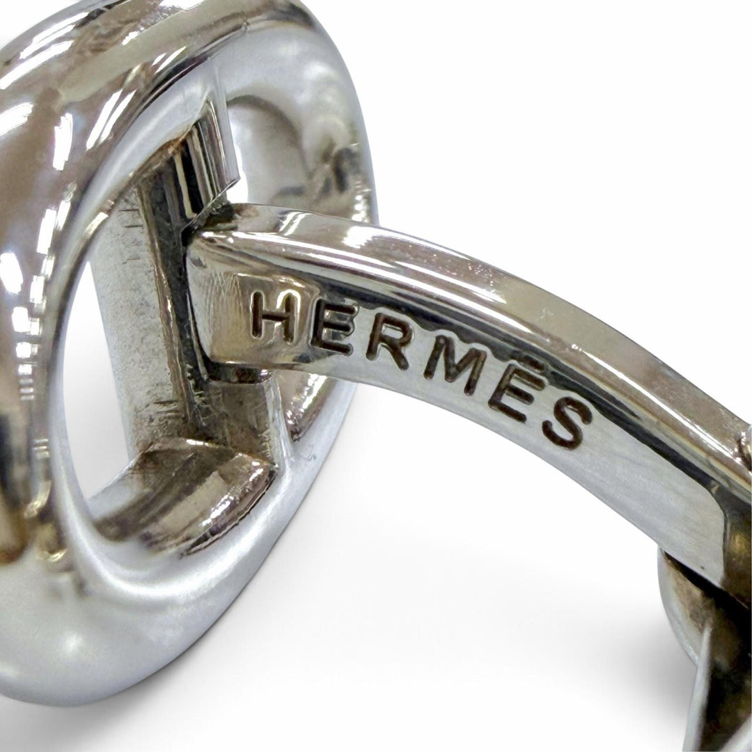 Excellent HERMES Cufflinks cufflinks ChÃ©ne Dunkel Silver AG925 mens
