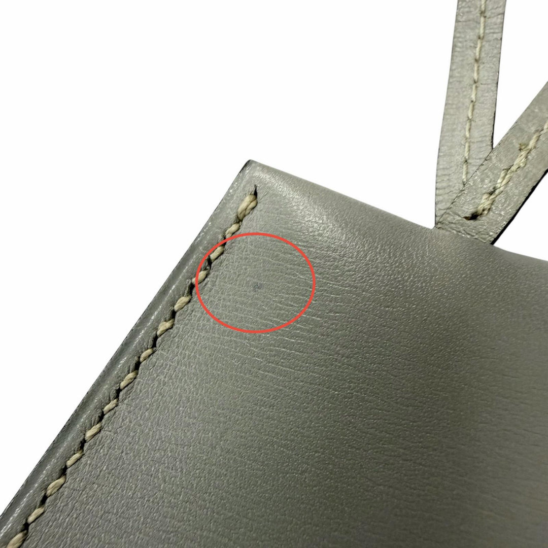 Great HERMES Necklace Margiela era Clochette charm gray leather mens