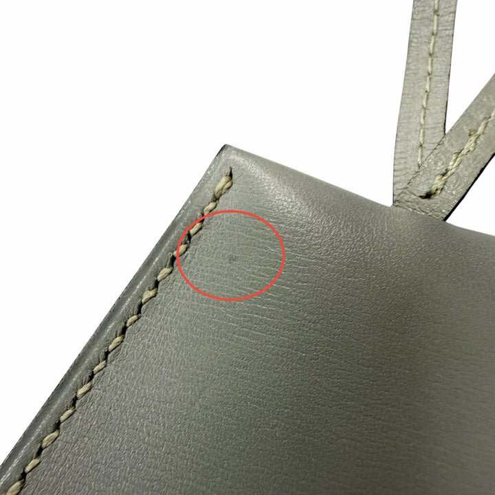Great HERMES Necklace Margiela era Clochette charm gray leather mens