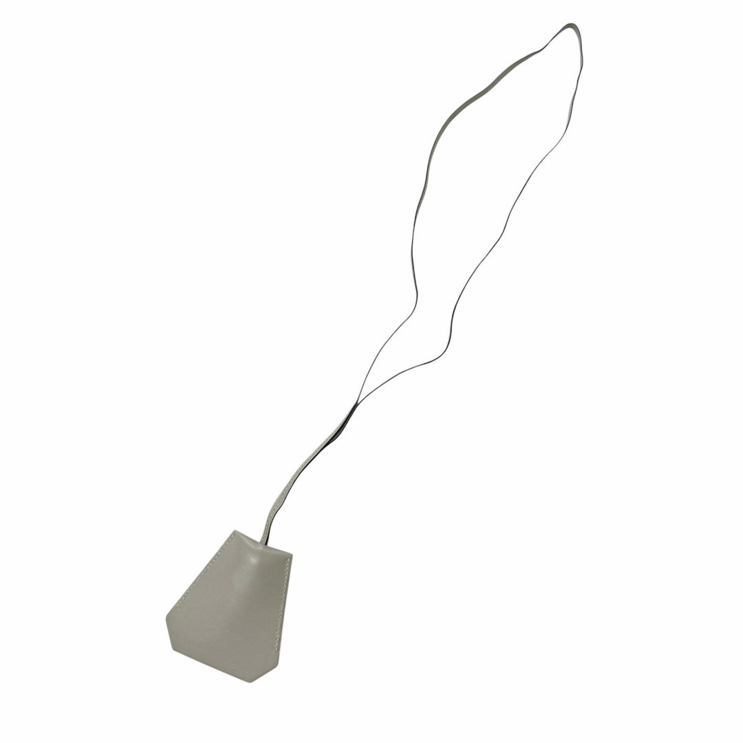 Great HERMES Necklace Margiela era Clochette charm gray leather mens