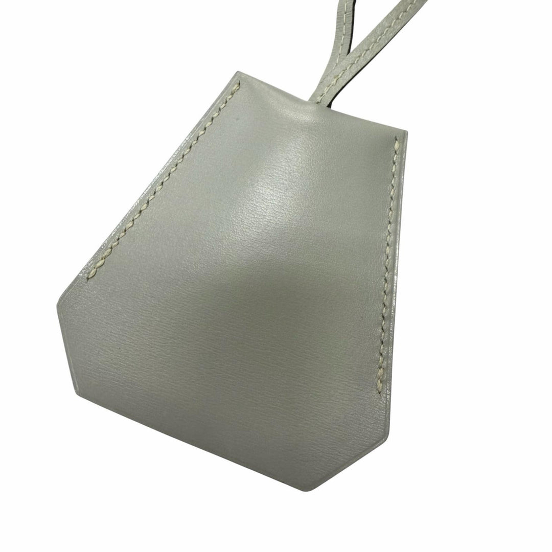 Great HERMES Necklace Margiela era Clochette charm gray leather mens