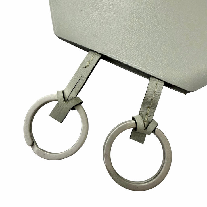 Great HERMES Necklace Margiela era Clochette charm gray leather mens