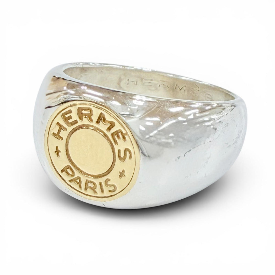 Excellent HERMES Ring ring Combi Serie Silver 925 Women
