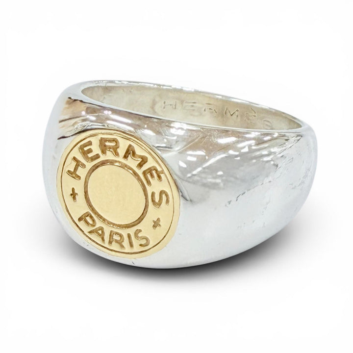 Excellent HERMES Ring ring Combi Serie Silver 925 Women