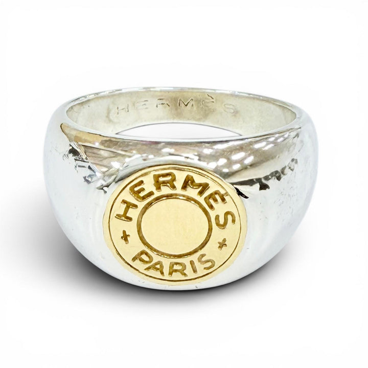 Excellent HERMES Ring ring Combi Serie Silver 925 Women
