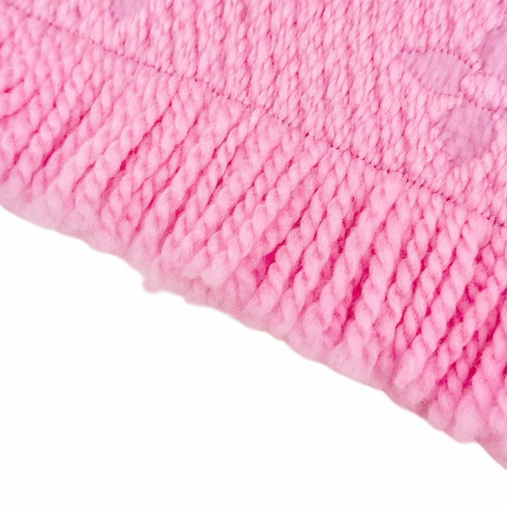 Great LOUIS VUITTON Scarf Escalp Logo Mania Monogram fringe pink wool M73659