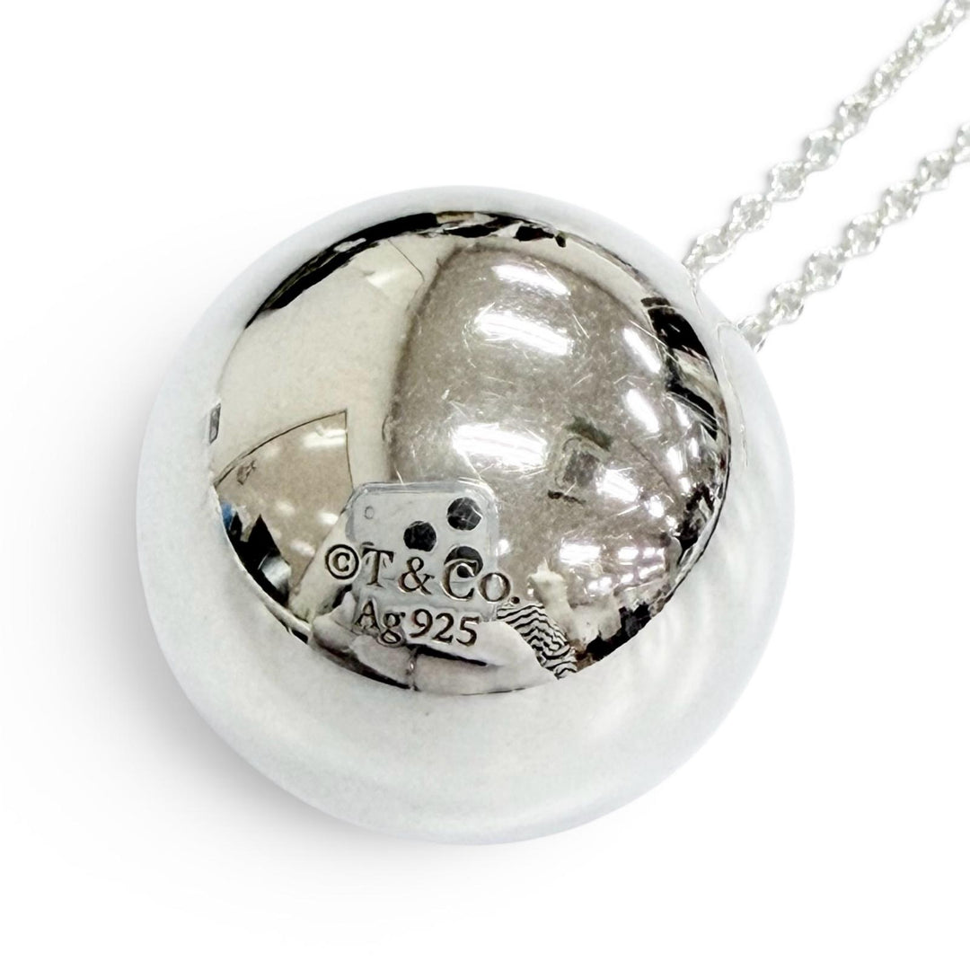 Great TIFFANY&Co. Necklace Hardware ball Pendant Necklace Diameter0.7"" AG925