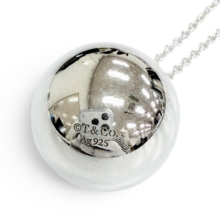 Great TIFFANY&Co. Necklace Hardware ball Pendant Necklace Diameter0.7"" AG925
