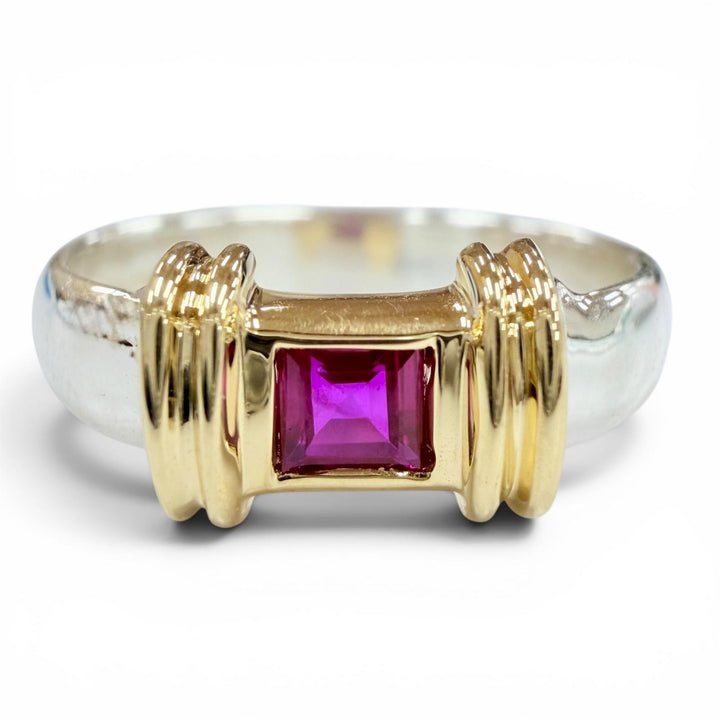 Excellent TIFFANY&Co. Ring ring Stacking band Ruby 1P Silver 925 Women