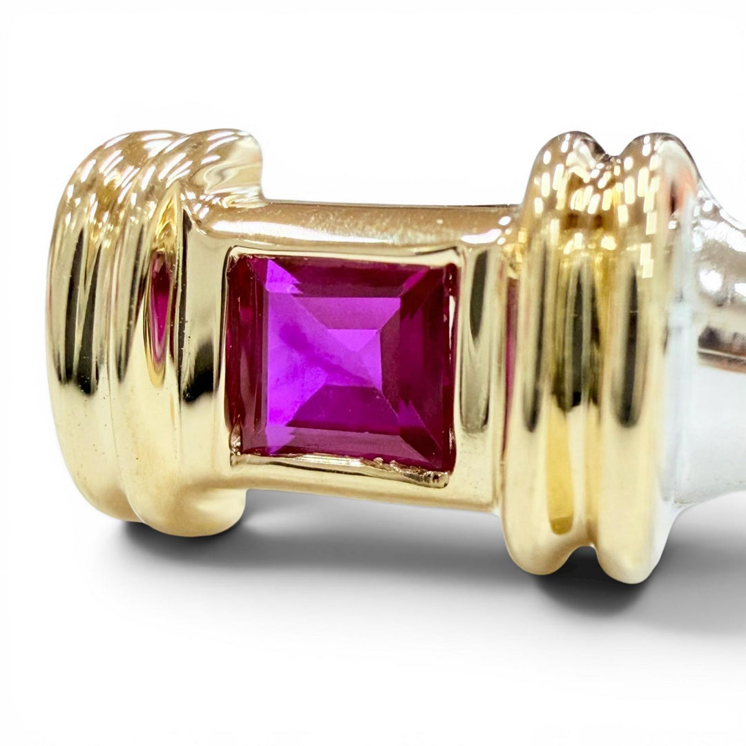 Excellent TIFFANY&Co. Ring ring Stacking band Ruby 1P Silver 925 Women