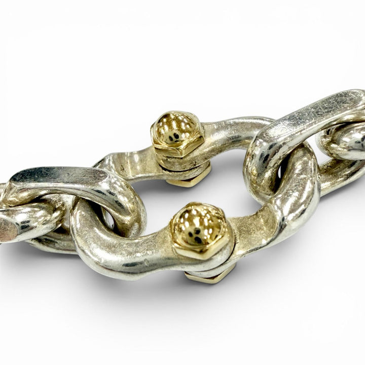 Very Good TIFFANY&Co. bracelet Makers Narrow Chain Silver 925 Women