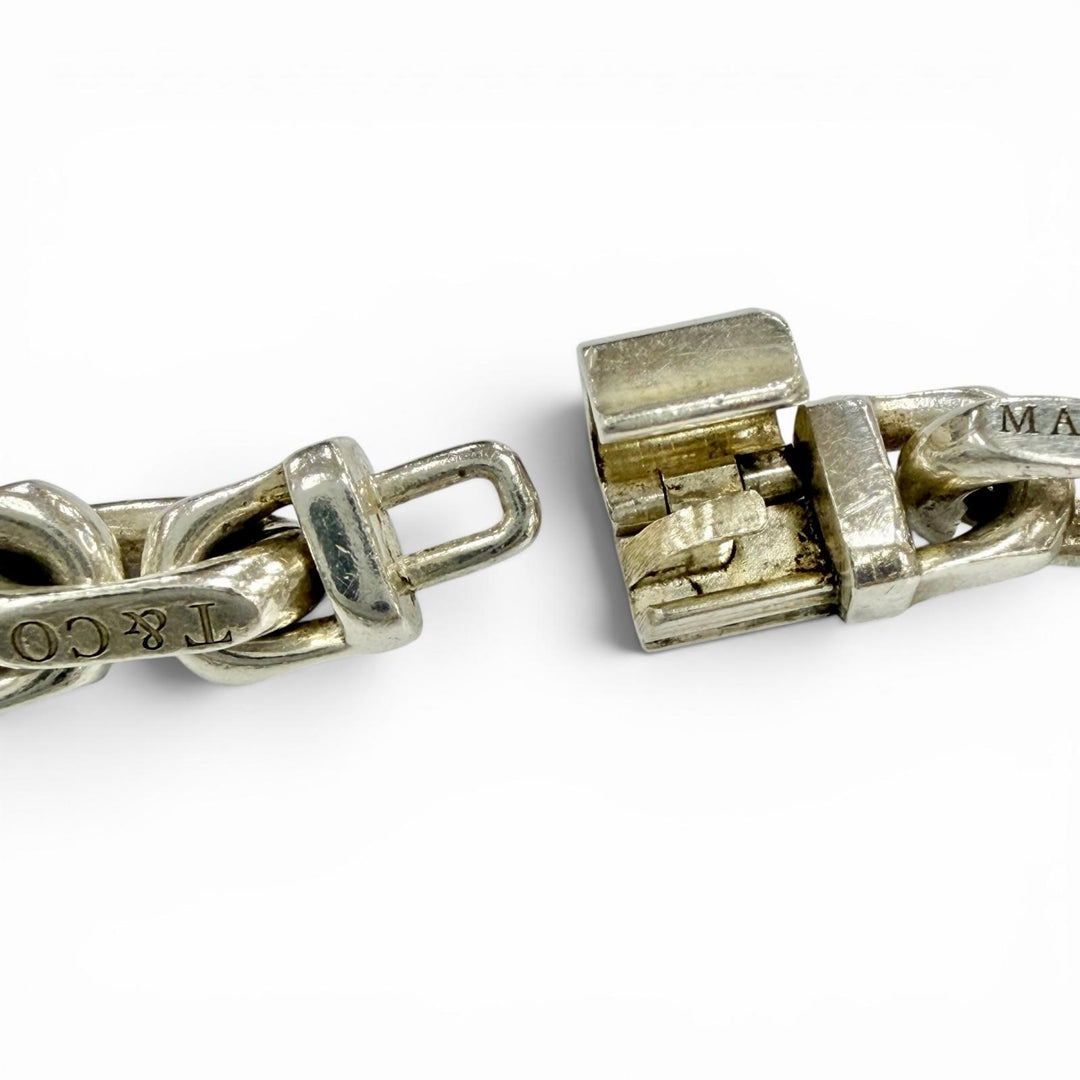 Very Good TIFFANY&Co. bracelet Makers Narrow Chain Silver 925 Women