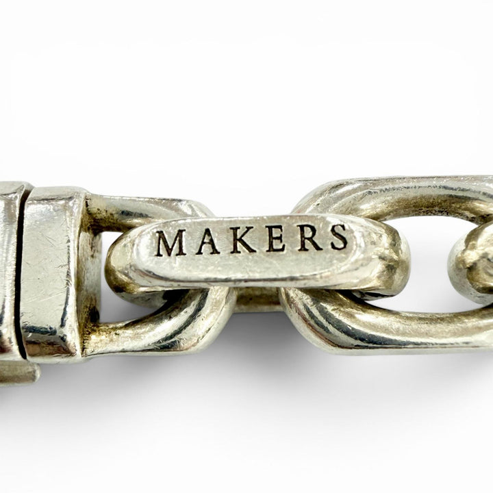 Very Good TIFFANY&Co. bracelet Makers Narrow Chain Silver 925 Women