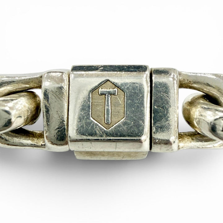 Very Good TIFFANY&Co. bracelet Makers Narrow Chain Silver 925 Women