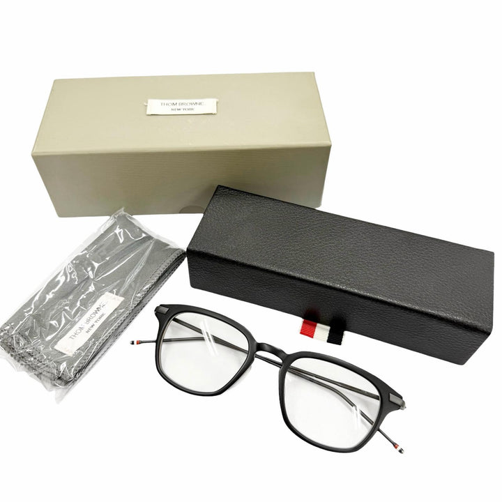 Excellent THOM BROWNE Glasses Wellington Matt black mens TB-704-C